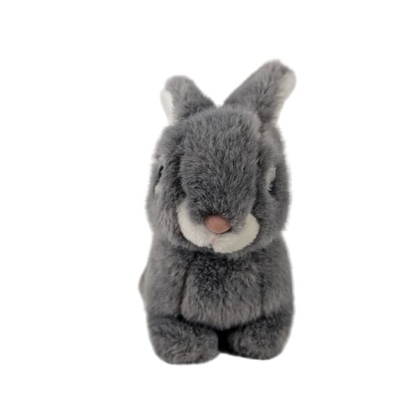 Mervyn's Bunny Rabbit Plush 8" Gray Realistic Stuffed Animal Toy Vintage Korea - Picture 3 of 6